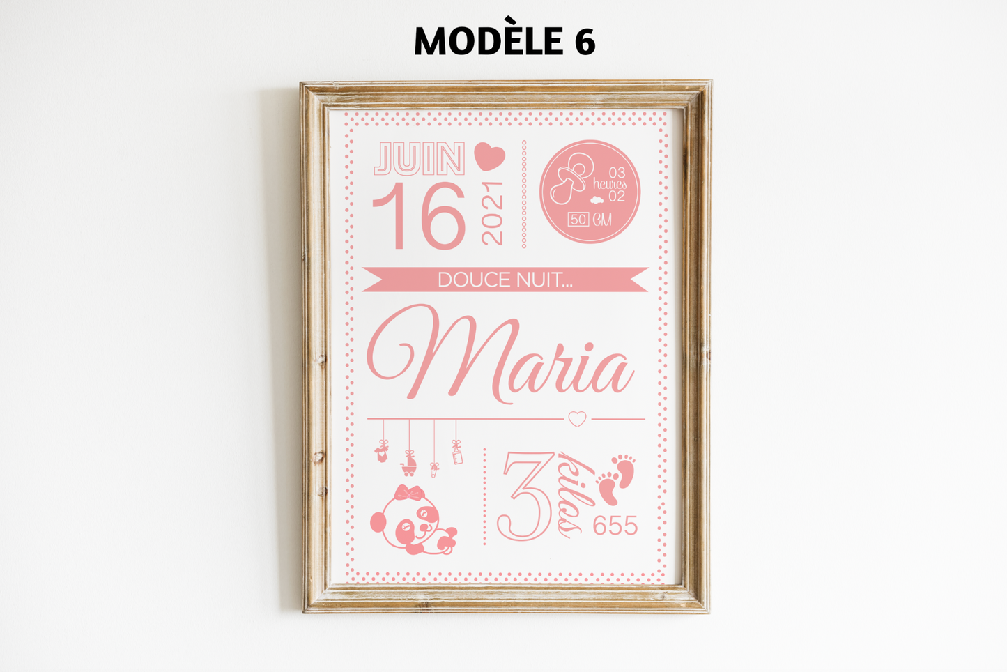 Affiche naissance personnalisée