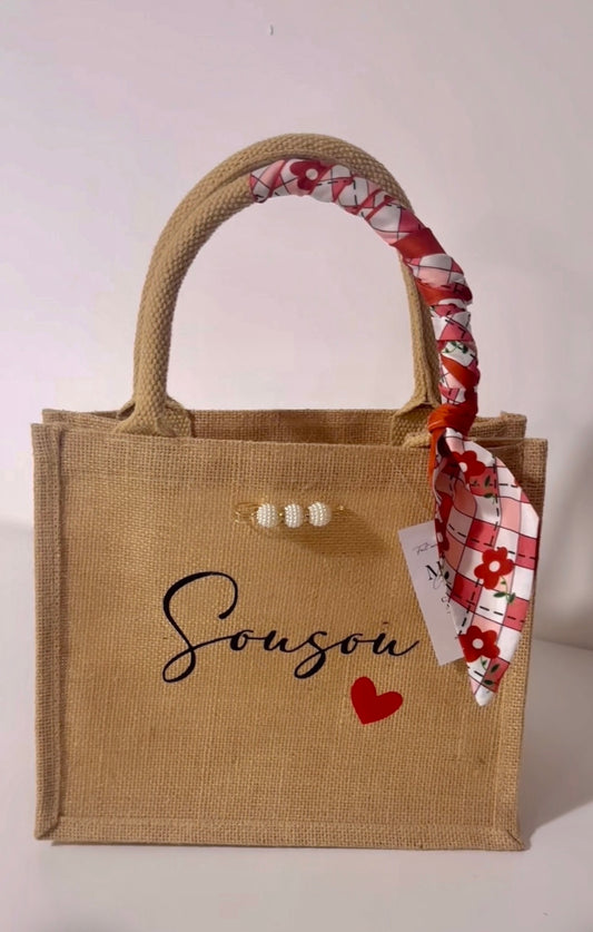 Sac en toile de jute version femme