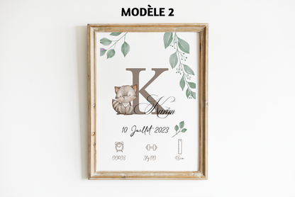 Affiche naissance personnalisée