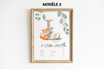 Affiche naissance personnalisée