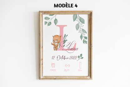 Affiche naissance personnalisée