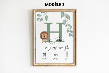 Affiche naissance personnalisée