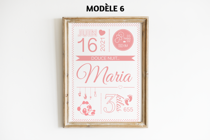 Affiche naissance personnalisée