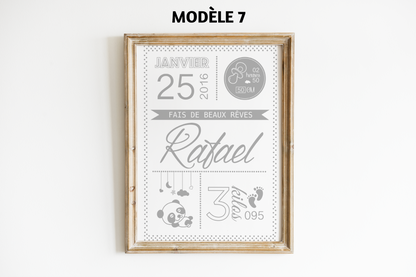 Affiche naissance personnalisée